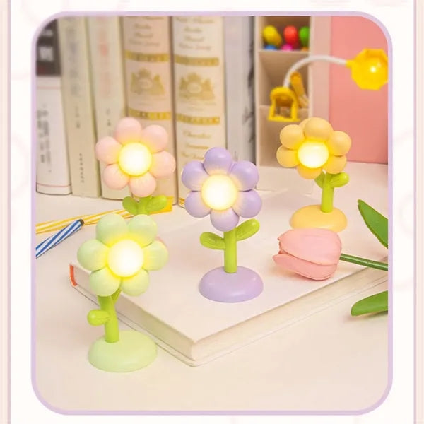 Cute Mini Magnetic Decor Kids Gift Lamp Flower Night Light