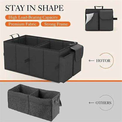 Large capacity sturdy foldable car storage trunk organizer