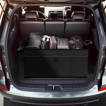 Large capacity sturdy foldable car storage trunk organizer