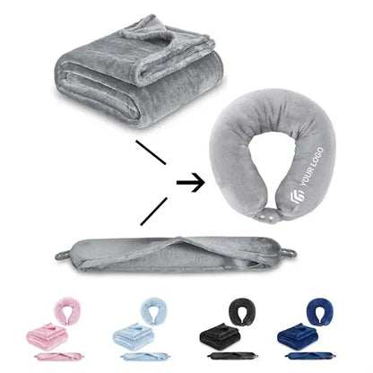 2 in 1 u-shaped travel pillows blanket for sleeping airplane
