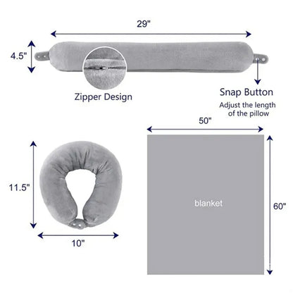 2 in 1 u-shaped travel pillows blanket for sleeping airplane