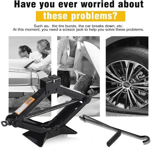 Car kit tire repair tool heavy duty scissor lifting jack