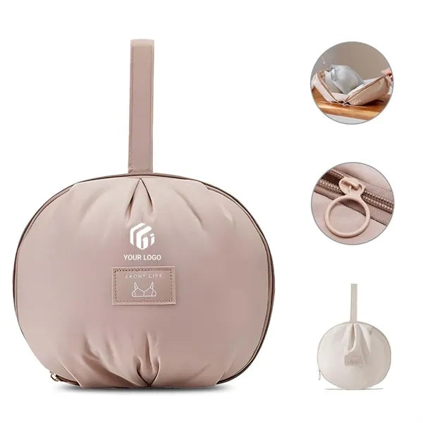 Portable travel underwear bra organizer bag with handle