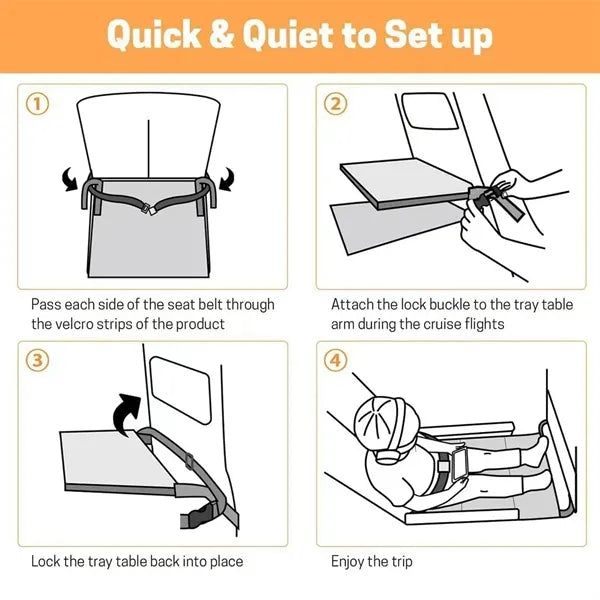 Portable comfortable kids airplane seat extender toddler bed
