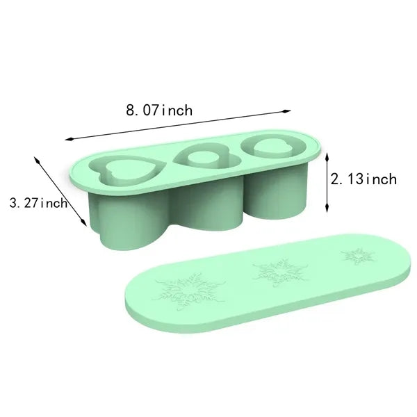 Durable tumbler cup heart shaped silicone ice cube tray mold