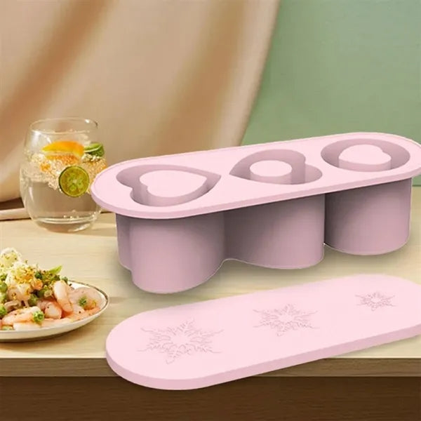 Durable tumbler cup heart shaped silicone ice cube tray mold