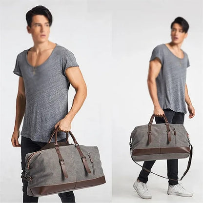 Canvas Leather Duffle Bag