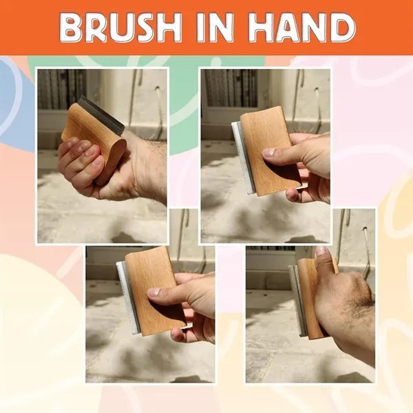 Premium dogs cats horses wooden deshedding dematting brush