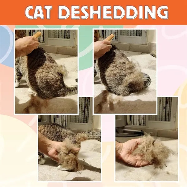 Premium dogs cats horses wooden deshedding dematting brush