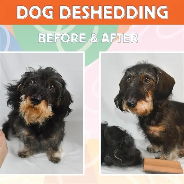 Premium dogs cats horses wooden deshedding dematting brush
