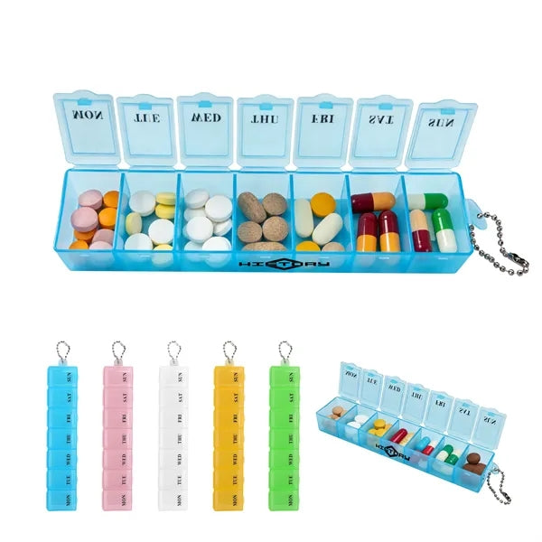 7 Days Weekly Pill Organizer Case With Chain