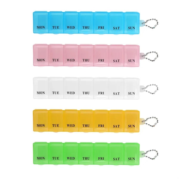 7 Days Weekly Pill Organizer Case With Chain