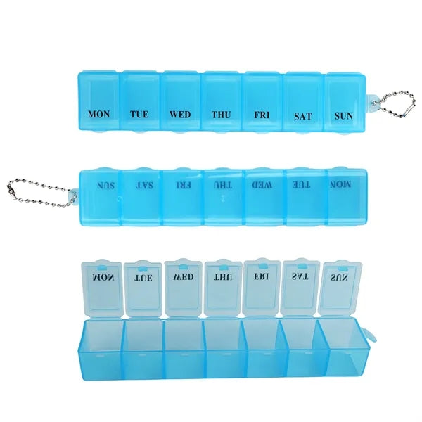 7 Days Weekly Pill Organizer Case With Chain