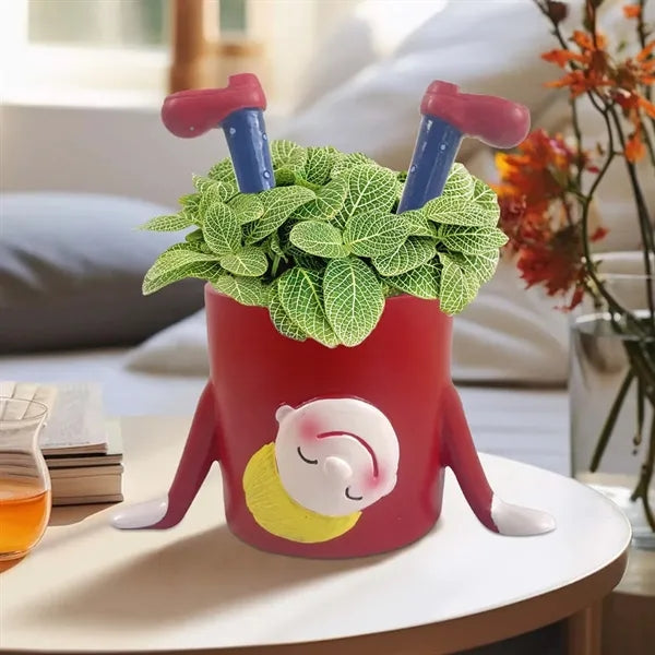 Modern Home Office Decoration Funny Girl Inverted Planters