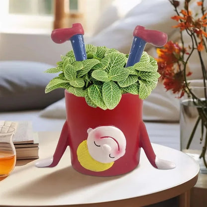 Modern Home Office Decoration Funny Girl Inverted Planters