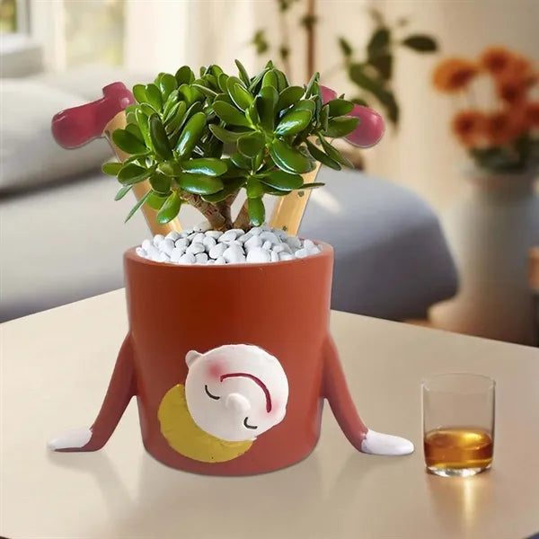 Modern Home Office Decoration Funny Girl Inverted Planters