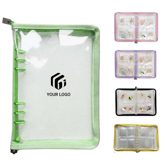 Clear Zippered Travel Jewelry Organizer Earring Storage Book