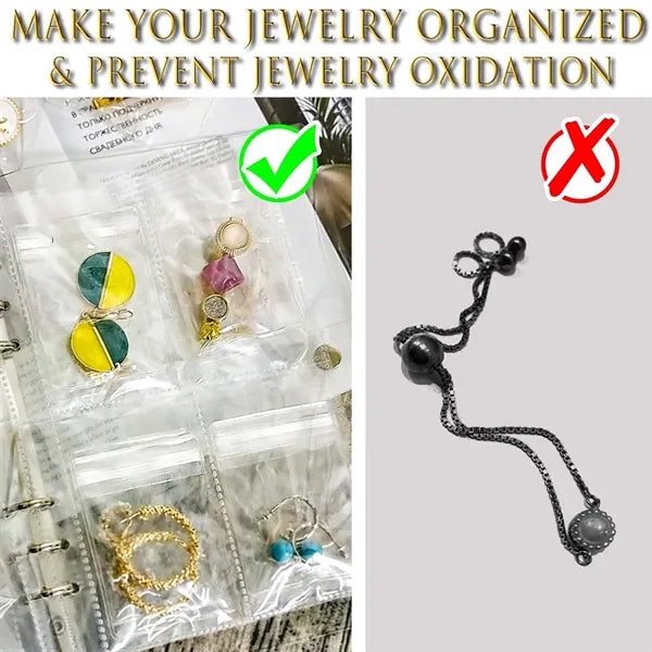 Clear Zippered Travel Jewelry Organizer Earring Storage Book