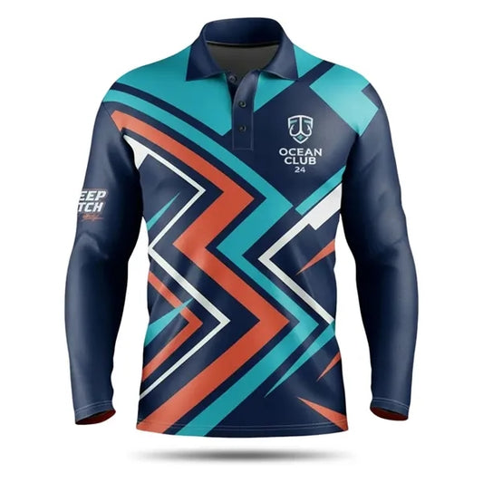 Unisex Mesh Long Sleeve Fishing Polo Shirt