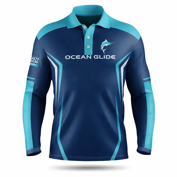 Unisex Long Sleeve Fishing Polo Shirt-165G UPF50+ Mesh