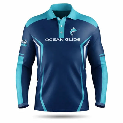 Unisex Long Sleeve Fishing Polo Shirt-165G UPF50+ Mesh