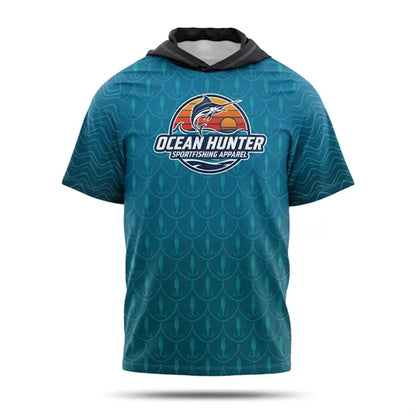 Unisex Short Sleeve Hooded Fishing T-Shirt 180G Ice-Silk