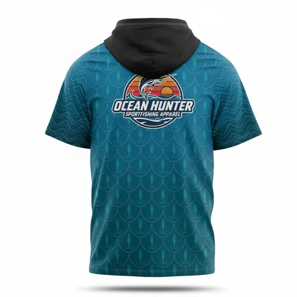 Unisex Short Sleeve Hooded Fishing T-Shirt 180G Ice-Silk