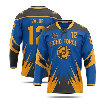 Men's Lace Collar Full Color Ice Hockey Jersey