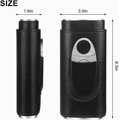 Leather Cigar Case with Cutter