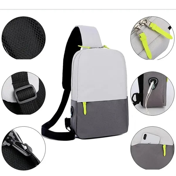 Two Tone Crossbody Sling Backpack