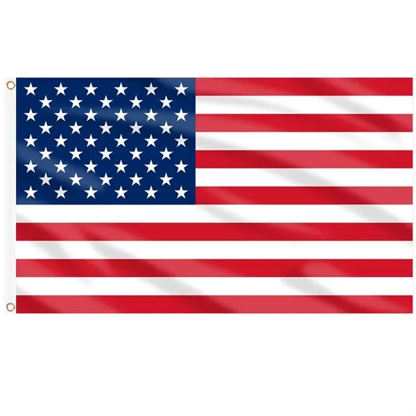 US Flag with Embroidered Stars and Sewn Stripes