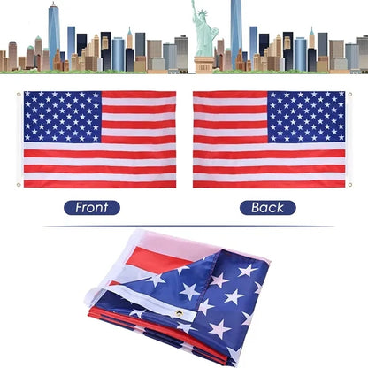 US Flag with Embroidered Stars and Sewn Stripes