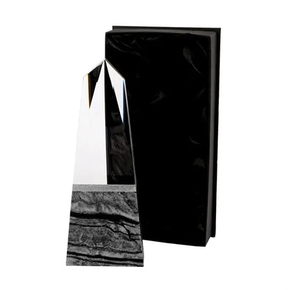 Deneb Crystal Obelisk with Marble Base