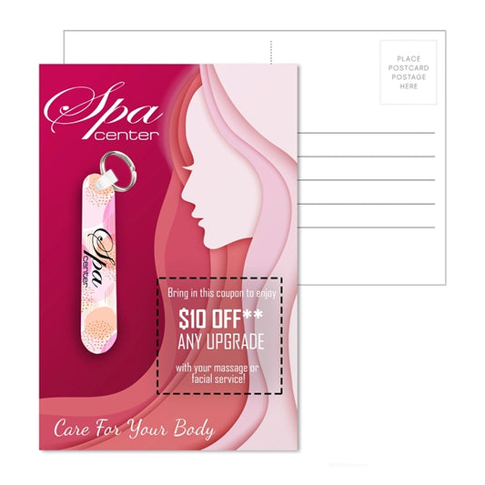 Post Card with 3.5" Nail File with Keyring