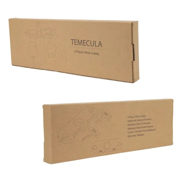 Temecula 3-Piece Bamboo Wine Caddy