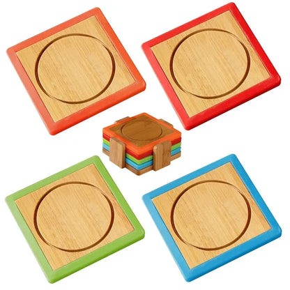 Bamboo and Silicone Coaster Set