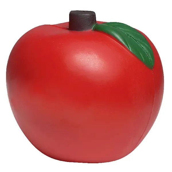 Red Apple Stress Shape With Green Leaves