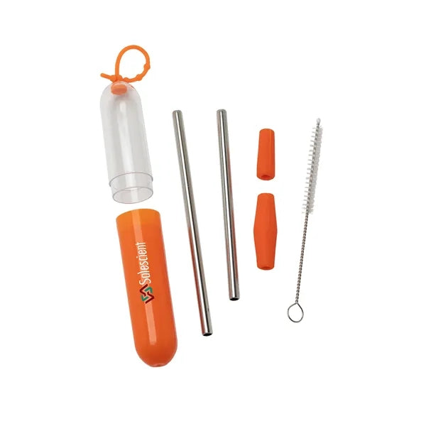 Paloma 5-Piece Stainless Steel Straw Set