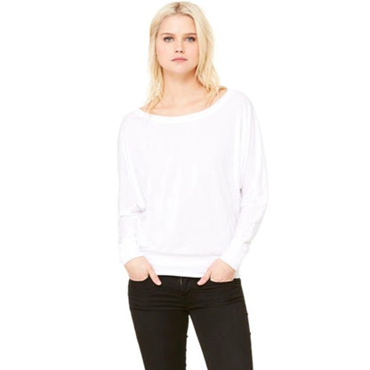 Bella Ladies Flowy Long-Sleeve Off Shoulder T-Shirt