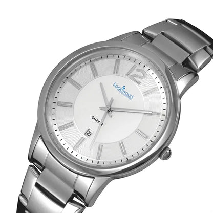 Men's Silver Stainless Steel 3 Hand Men's Silver Stainles...
