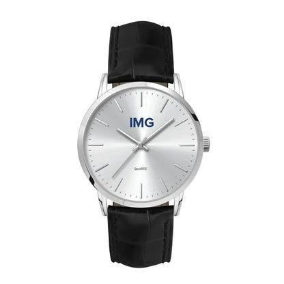 39.5MM METAL SILVER CASE, 3 HAND MVMT, SILVER DIAL...
