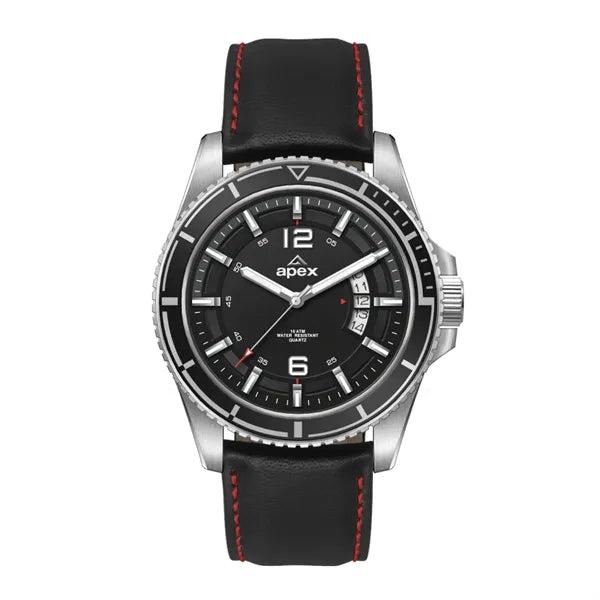 42.5MM STEEL SILVER CASE, 3 HAND MVMT, BLACK DIAL,...