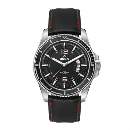 42.5MM STEEL SILVER CASE, 3 HAND MVMT, BLACK DIAL,...