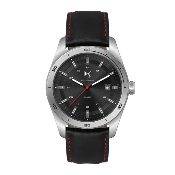 42MM STEEL MATTE SILVER CASE, 3 HAND MVMT, BLACK D...