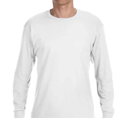 Hanes 6 oz. Tagless Long-Sleeve T-Shirt - White/Neutral