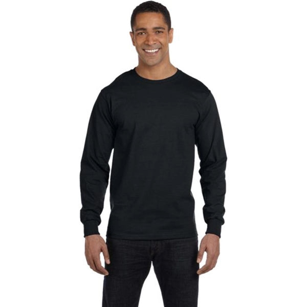 Hanes Heavyweight Cotton Long Sleeve Tee - Dark/Color