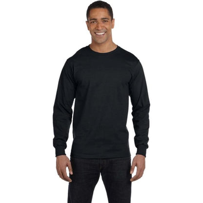Hanes Heavyweight Cotton Long Sleeve Tee - Dark/Color