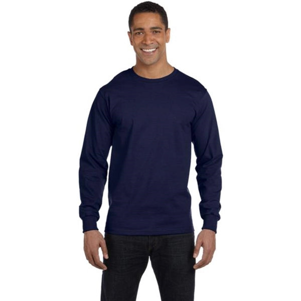 Hanes Heavyweight Cotton Long Sleeve Tee - Dark/Color