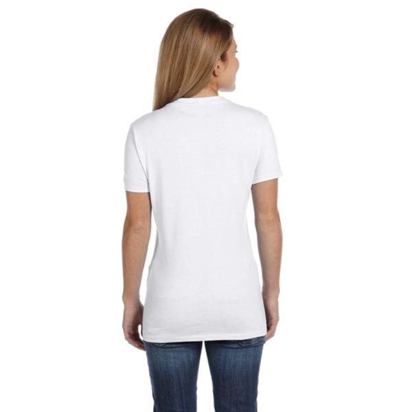 Hanes Ladies' 4.5 oz. Ringspun Cotton nano-T V-neck T-Shirt