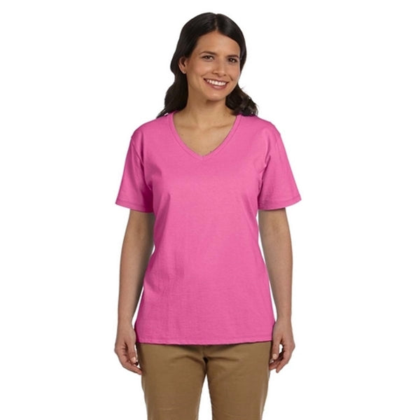 Hanes Ladies' 5.2 oz ComfortSoft V-Neck Cotton T-Shirt
